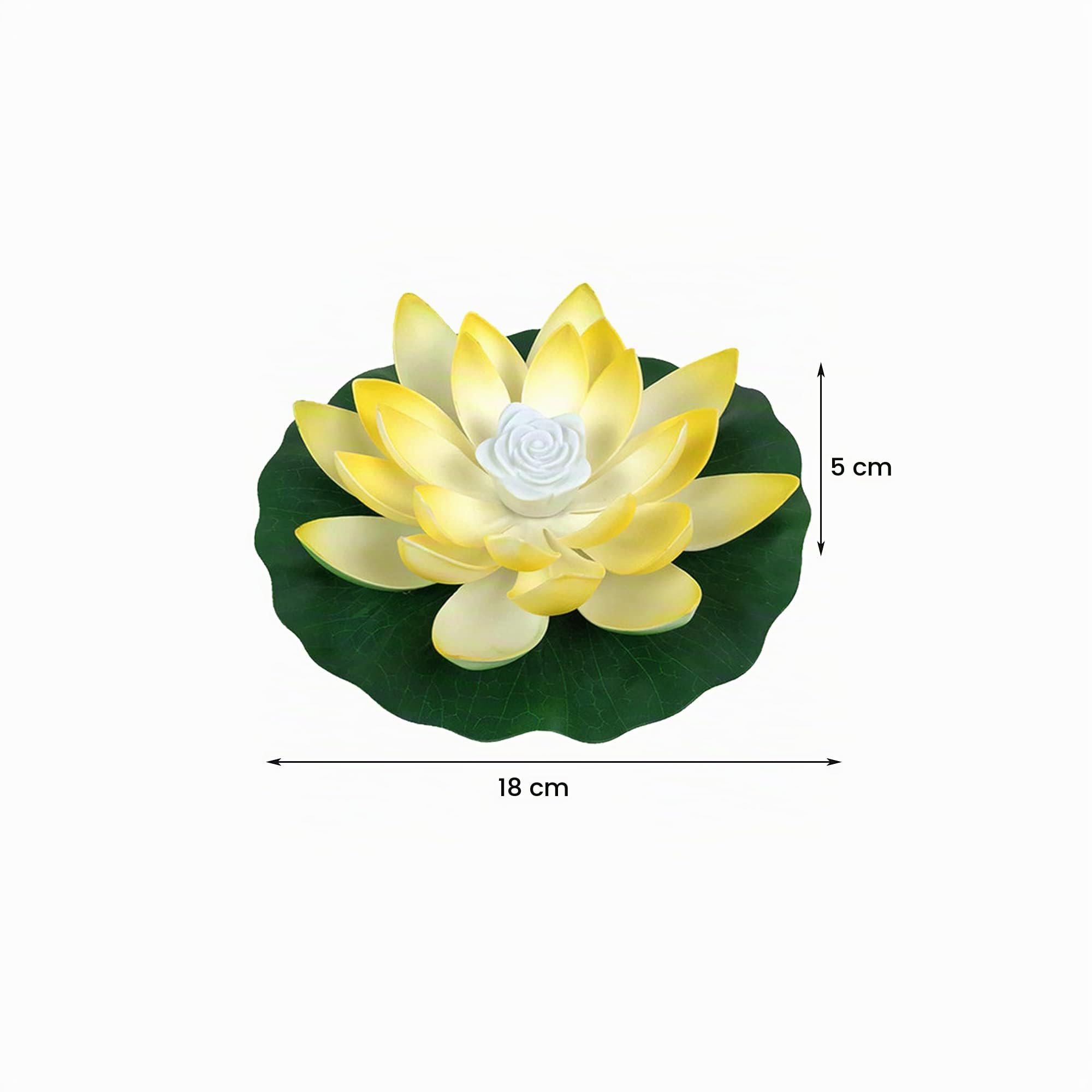 SUQ 5 Piezas Luz de Lirio Flotante de Agua, Flor de Loto Hojas de Loto para Estanque, Artificial Flor Luz, Jardín Iluminación Decorativa, para Piscina, Fuente, 18CM