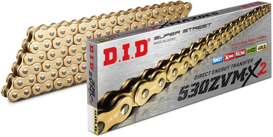 DID 530ZVMX2G120 (530 Series) ZVM-X2 Gold/Gold 120 Link High Performance X-Ring Chain with Connecting Link