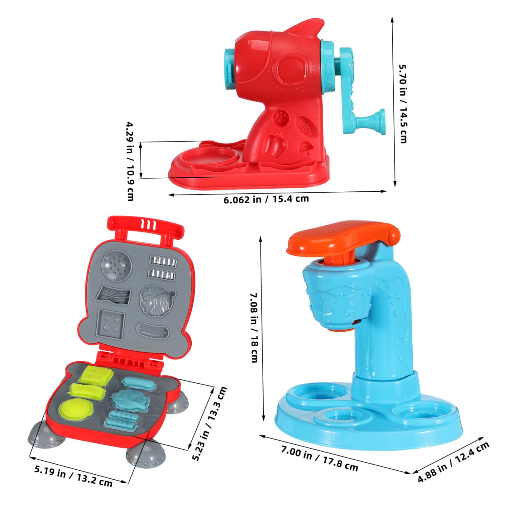 Kisangel Set di Accessori per Pasta Modellabile Gelatiera, Macchina per Spaghetti e Hamburger, Materiale Abs, 51 Pezzi, Gioco da Cucina per Bambini e Ragazzi, per Giochi di Compleanno