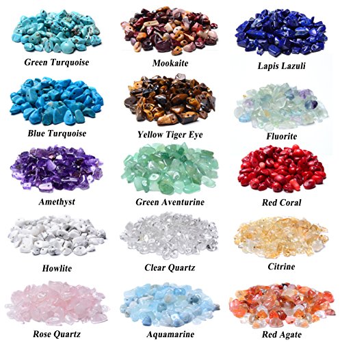 Gemstone Beads, Brcbeads Natural Chips 15 Color Assorted Box Loose Beads 7~8Mm Crystal Energy Stone Healing Power For Jewelry Making(Plastic Box Is Included) #TOP3