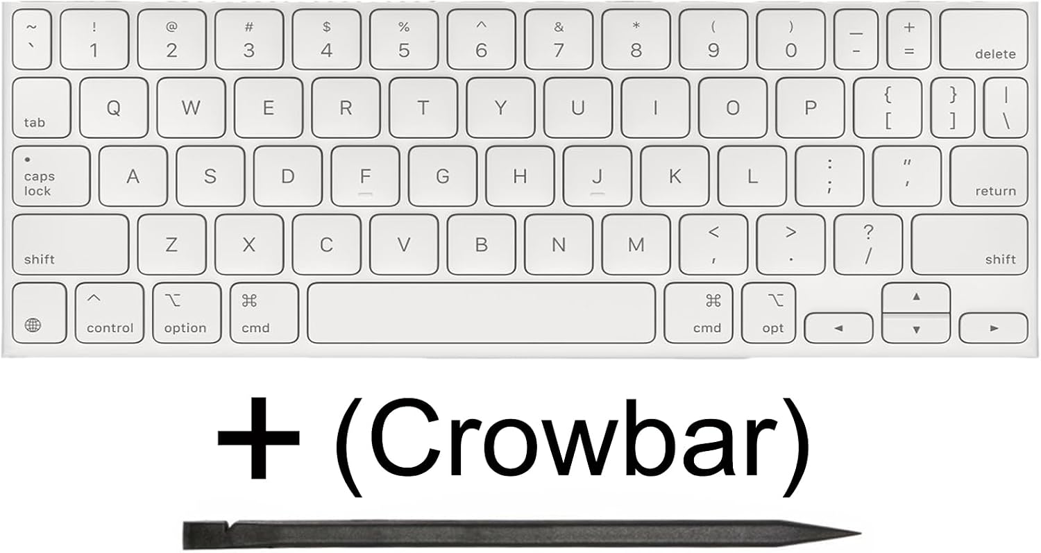 Replacement QWERTY US keycaps Keys for iPad Pro 11" (1st, 2nd, 3rd, 4th gen) and iPad Air (4th, 5th gen, and M2) Magic Keyboard (White)