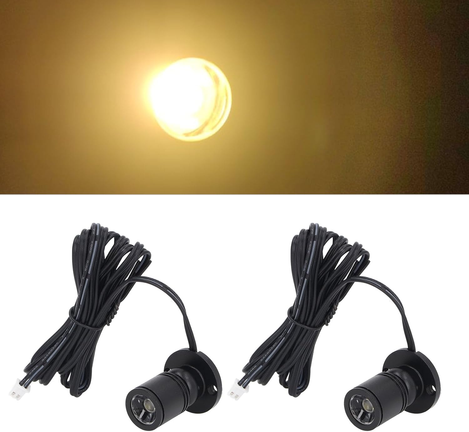 Garosa Dimmable Mini Spotlight USB 5V Art Light Mini LED Accent Lights Closet Spotlight 1 to 2 Spot Lights for Porch Display Cabinets Jewelry Cabinets Entrance Channels Shelves (Black)