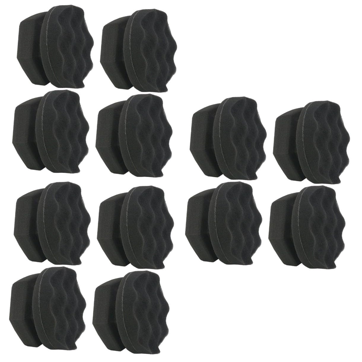 Anneome 12stücke Wellenmuster Polierschwämme Für Auto-wachsanwendung Hochdichte Langlebige Handpolierpads Für Effektive Reinigung Und Pflege Von Autoinnenräumen Und Lederoberflächen