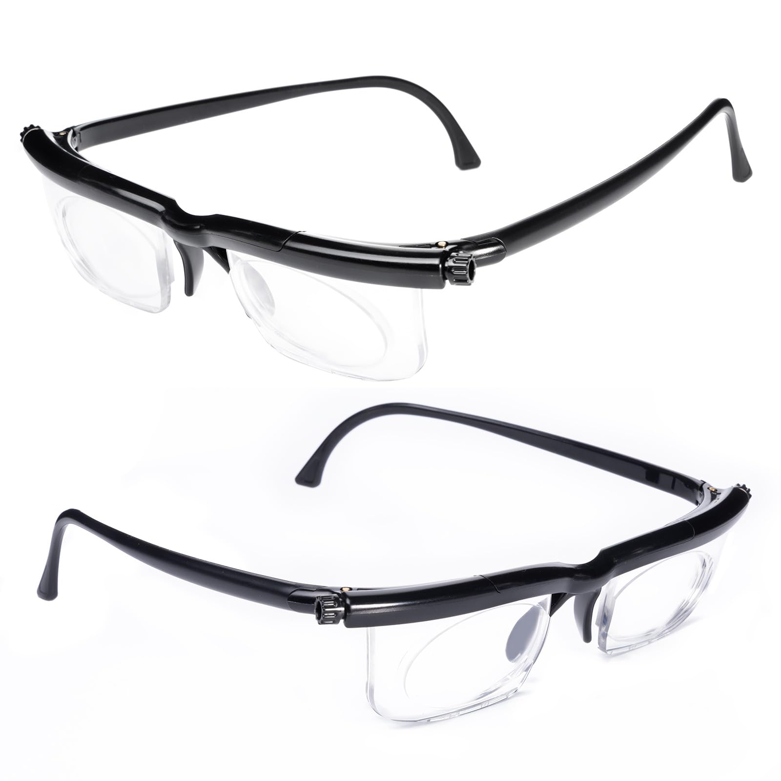 Tide 2pack Adjustable Focus Reading Glasses - Flexible Diopter Control Eyeglasses, 1D to +3D Diopters for Unisex Reading and Distance Vision