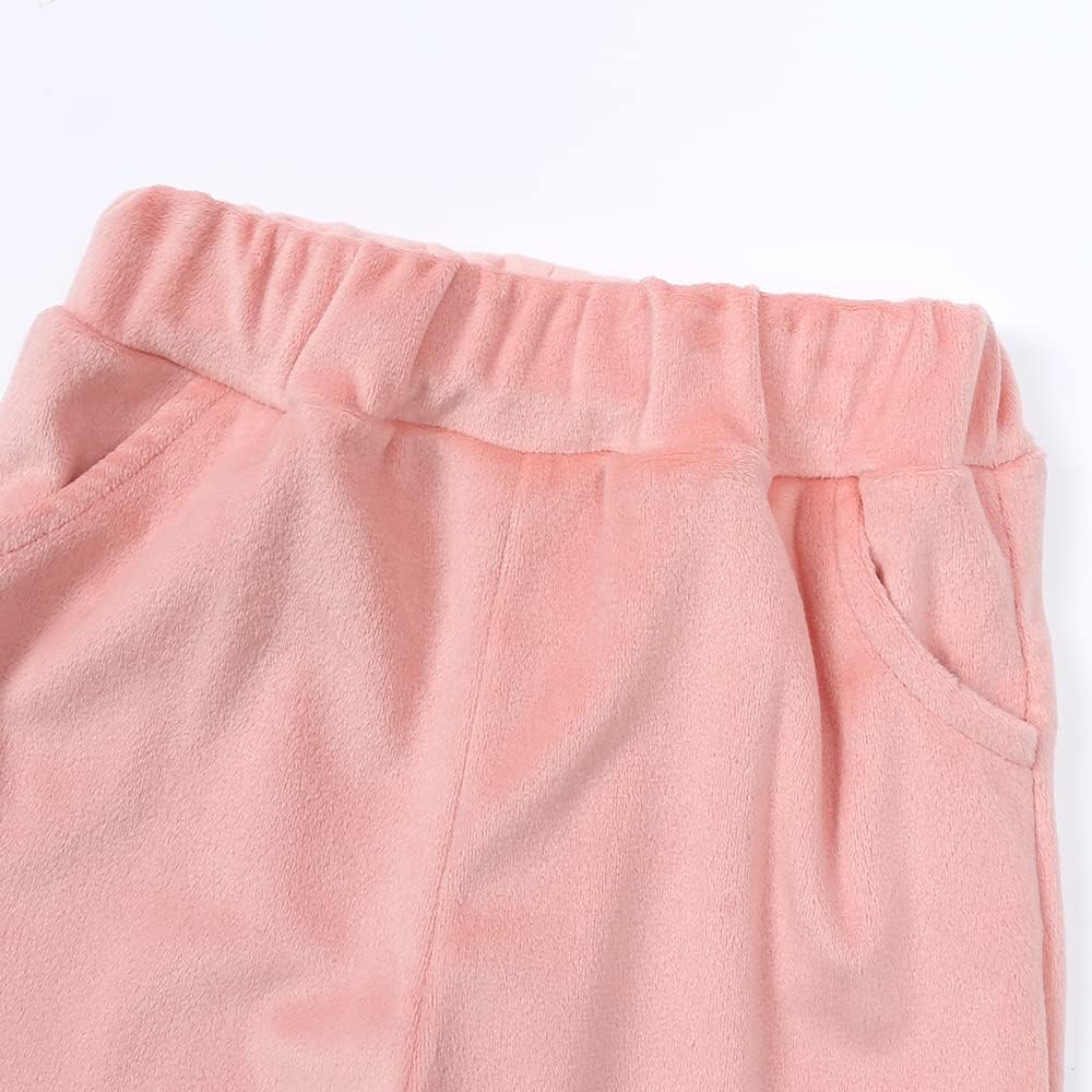 Kids Tales Girls Velour Hoodie Zipper Sweatsuit Boys 2 Pcs Velvet Tracksuit Zip Up Hoody Tops + Sweatpants Jogger Outfits Set - Image 4