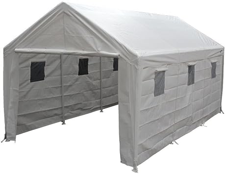 King Canopy Hercules with Enclosure Kit 10-Feet by 20-Feet, 2-Inch Steel Frame, 1.5 Purlins, 8-Leg, White