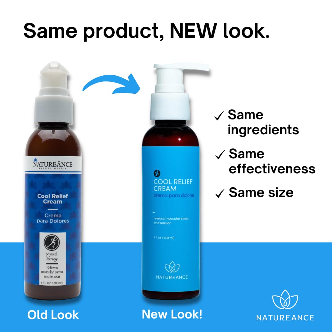 Natureance Cool Relief Cream (4 Fl Oz) – Massage Cream, Cooling Cream.