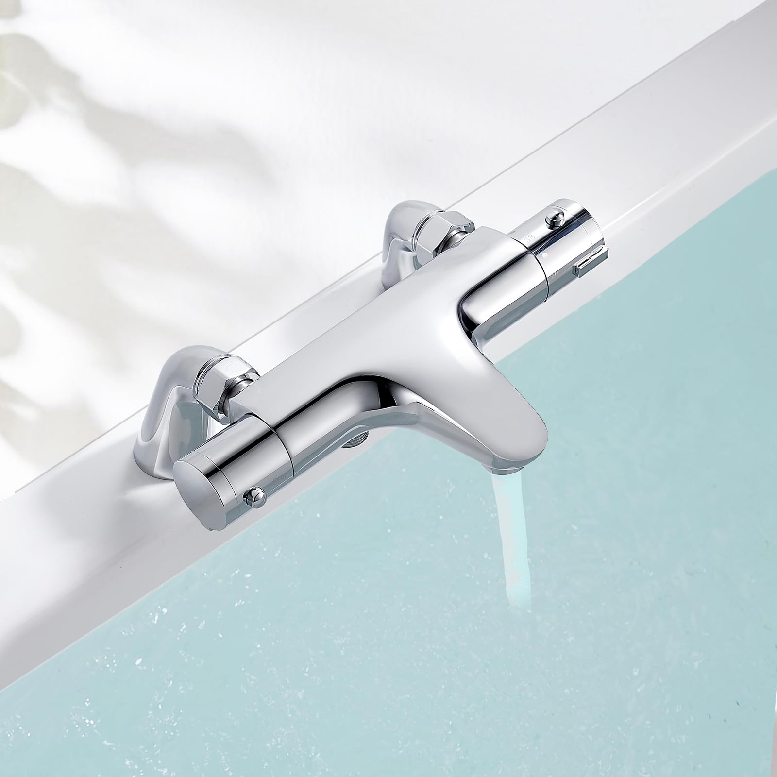 Thermostatic Bath Shower Mixer, Bevankly Exposed Thermostatic Shower Mixer Taps Valve Anti Scald Tap - Image 2