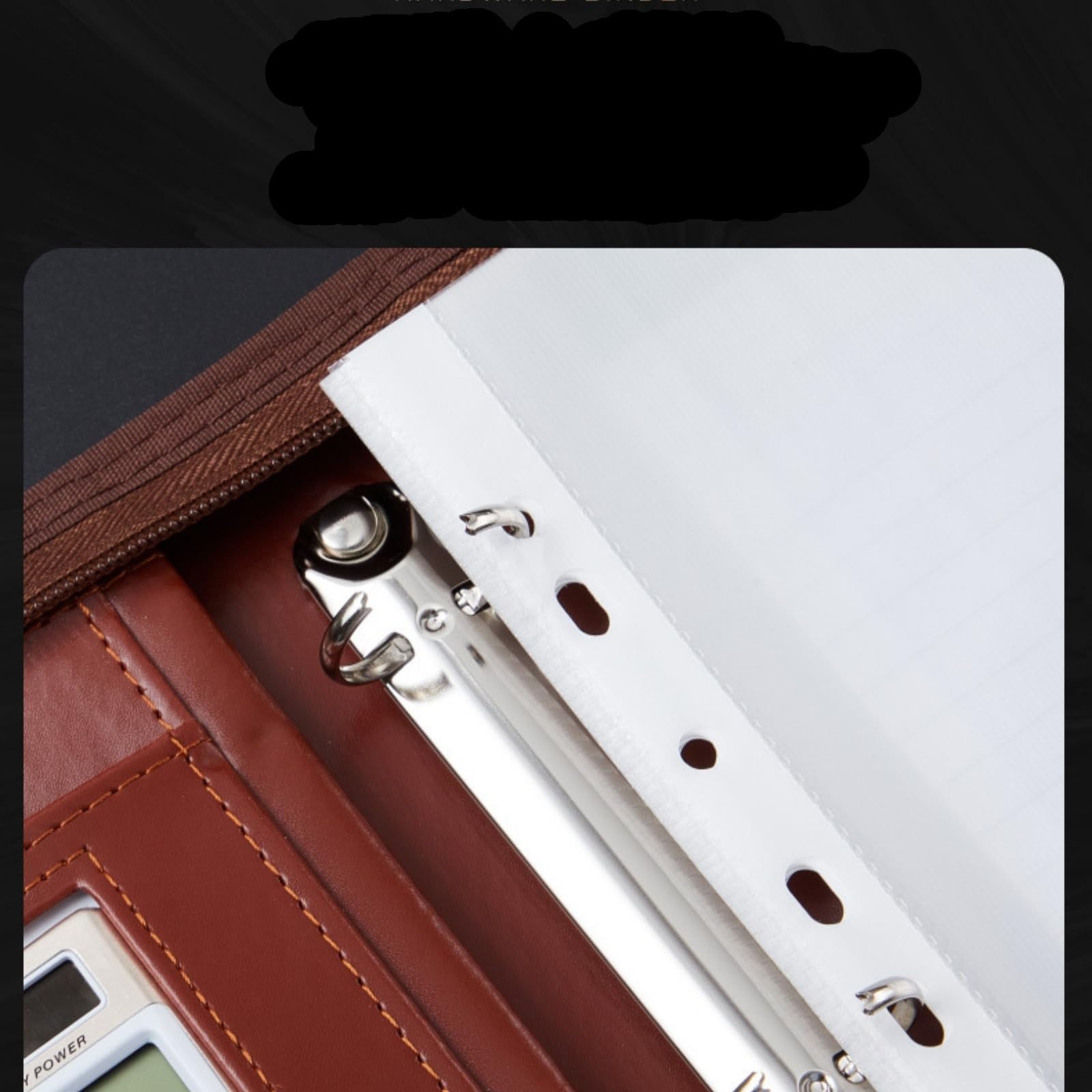 Portafolio de Negocios Carpeta de negocios multifuncional con organizador cremallera mano para Oficina de Reuniones(Gray)