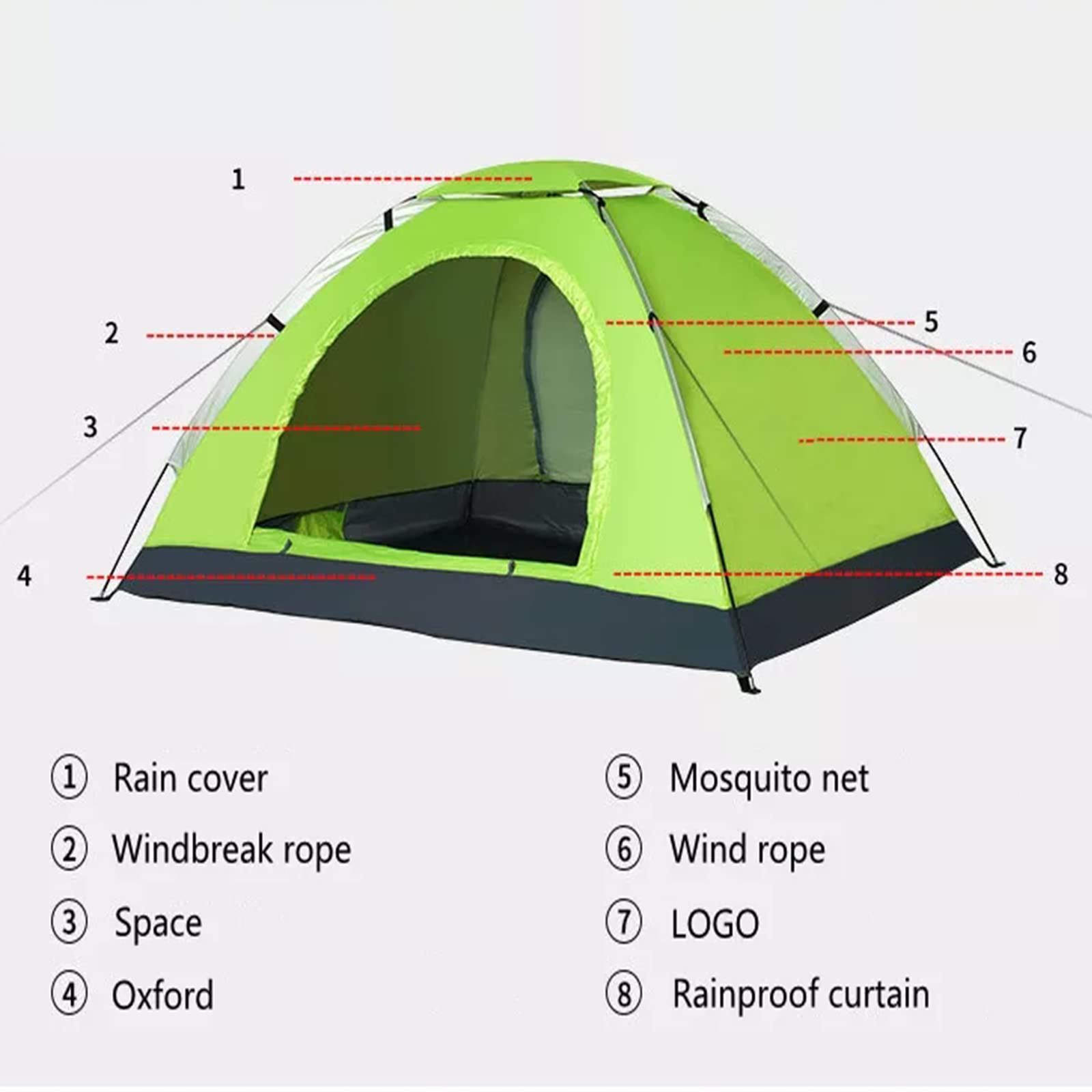 Tenda Campeggio 2 Posti Con 100% And Impermeabile Tende Igloo, Con Borsa Per Il Trasporto Facile Da Montare,Tende Fit Per Viaggi Di Coppia,Escursioni Outdoor