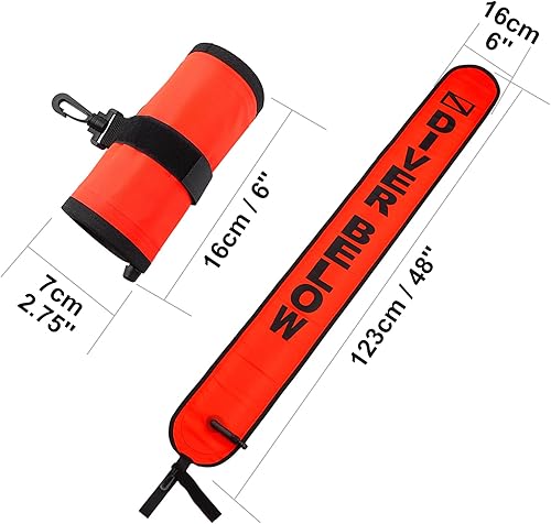 Miniatura 6 de Boya marcador de superficie, tubo de señal de 4 pies con tira reflectante y clip de plástico