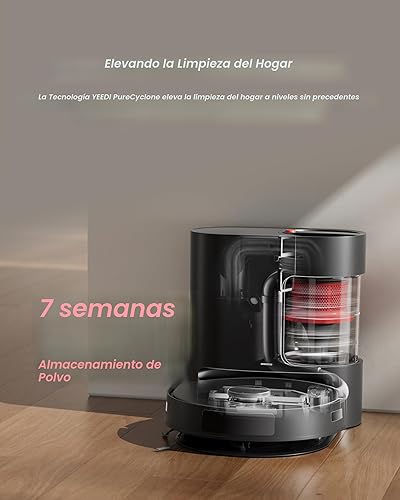 Miniatura 5 de Yeedi C12 PRO Plus Robot aspiradora y trapeador, succión fuerte de 8000 Pa, trapeador vibratorio, almacenamiento de polvo de 7 semanas, contenedor
