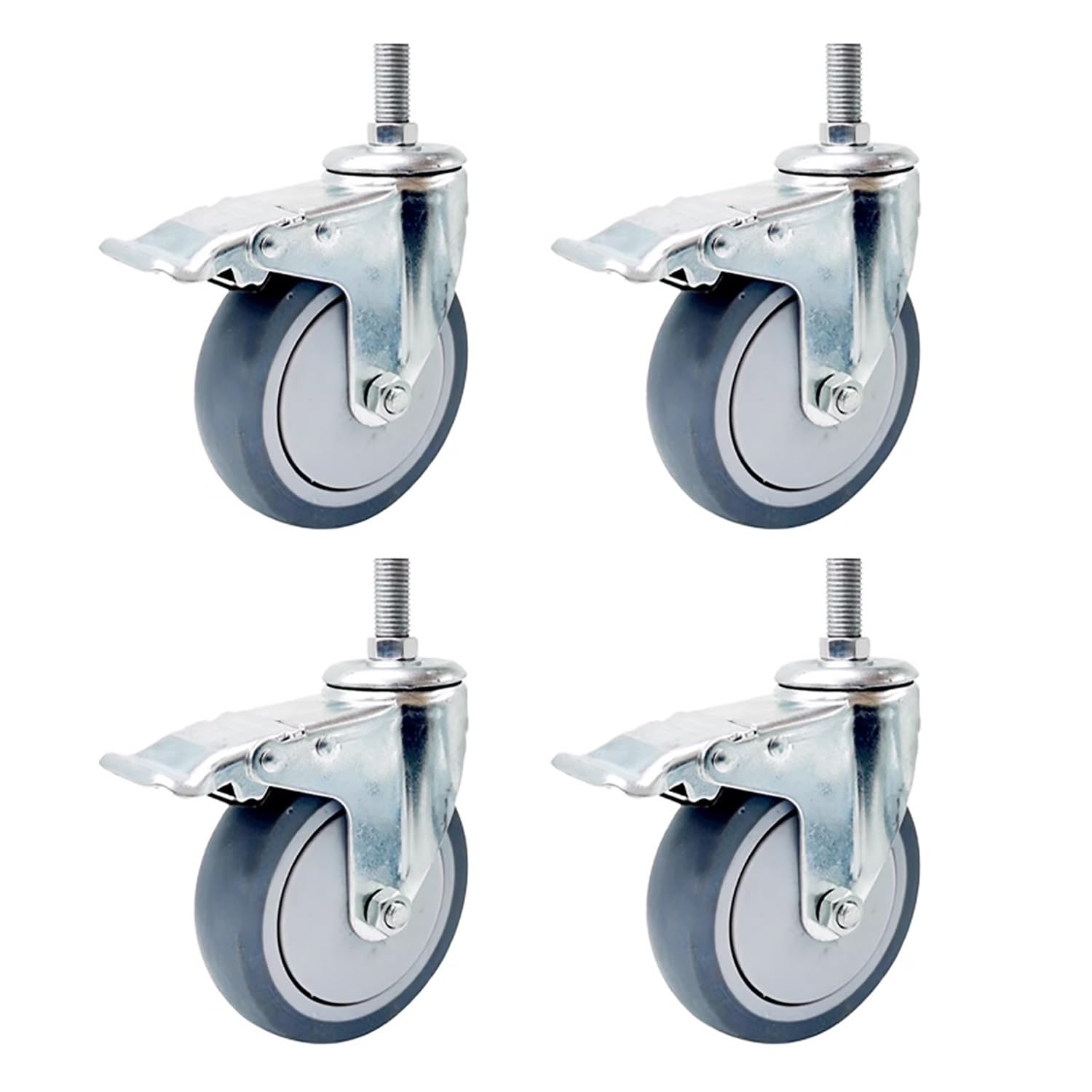 Roulettes pivotantes de 7,6 cm avec double frein et capacité de charge 295 kg