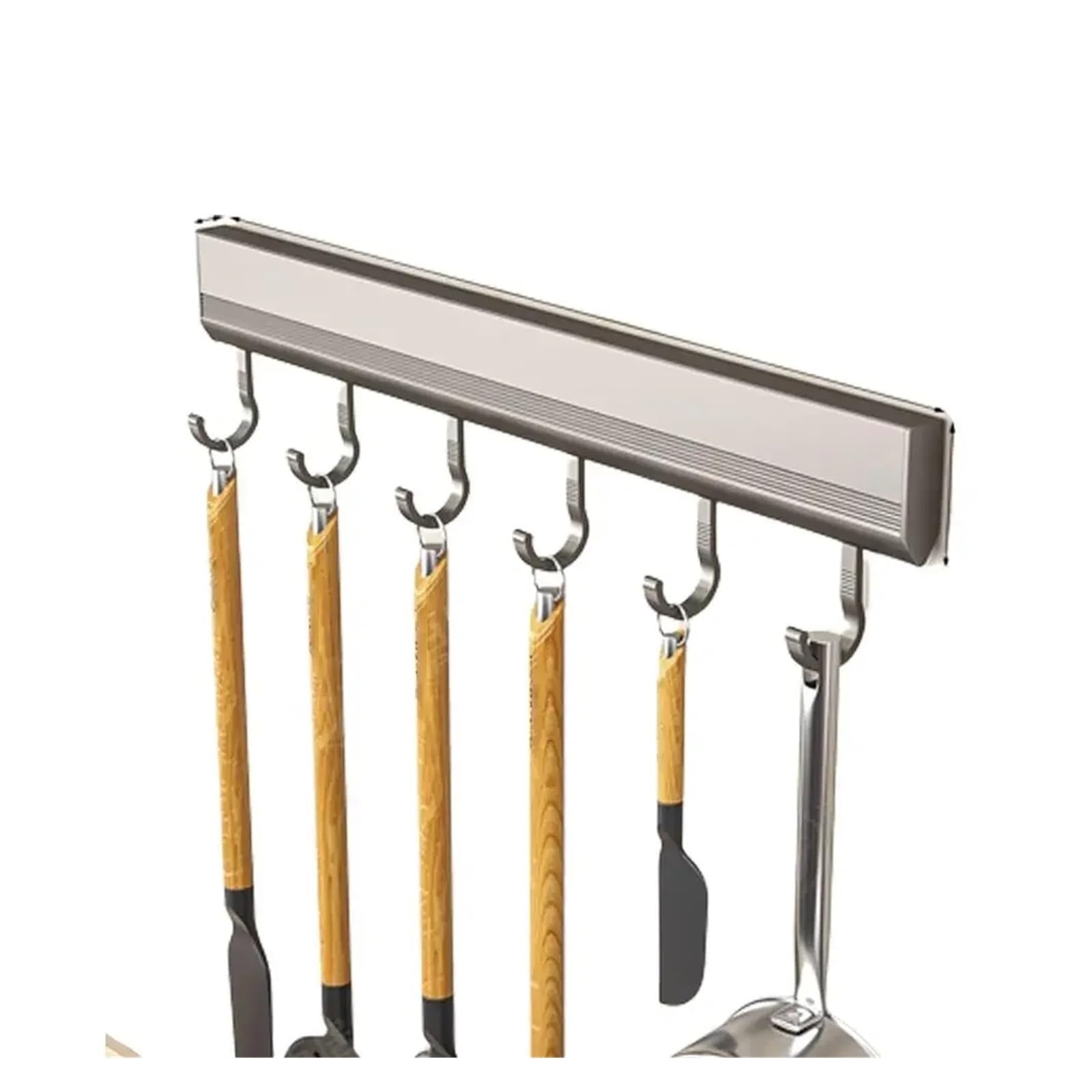 YCENJEPSAZ Wall Mounted Hooks Rack Punch Free Kitchen Utensils Row Towel Bathroom Hangers Storage Holder Multi-Purpose Hook Hooks Robe W6S2(6 Hook)