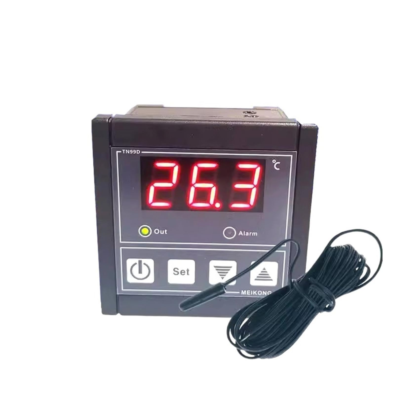Regulator temperatury TN99 300 stopni, cyfrowy przełącznik kontroli temperatury z alarmem i sondą (silikonowa próbka 3 m)