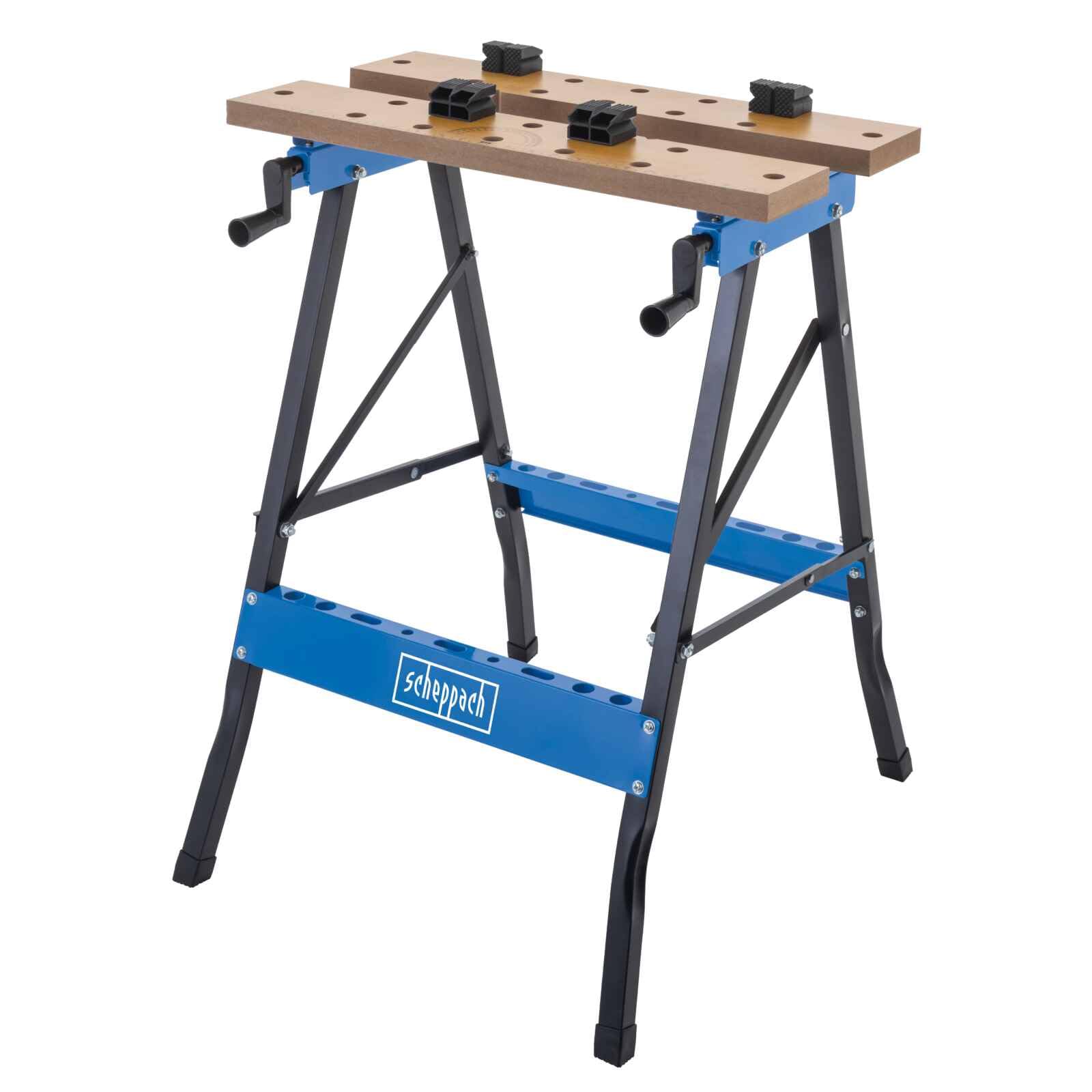 Scheppach Etabli et Table de Serrage Pliable WB150 - Charge maximale 150 kg - Hauteur de Travail 793 mm - Largeur de Serrage 0-245 mm - 4 mâchoires de Serrage