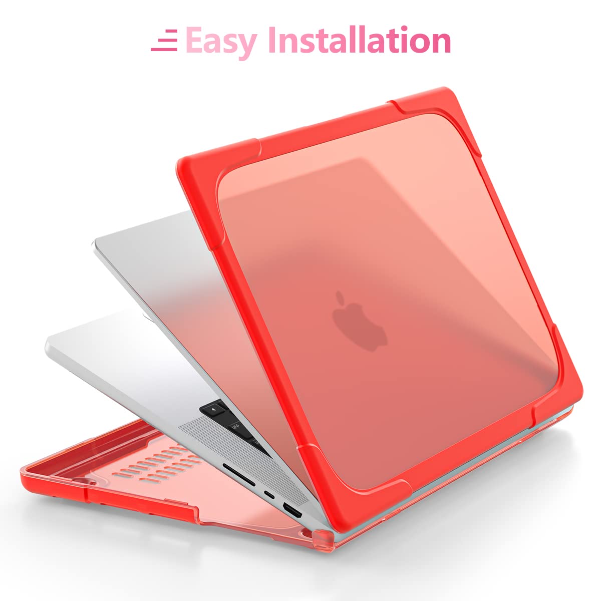 Batianda Custodia per MacBook Pro 14 pollici 2024 M4 2023 2021 Release M3 M2 M1 Pro/Max Chip modello A2918/A3112, resistente antiurto custodia rigida protettiva con cavalletto pieghevole copertura per