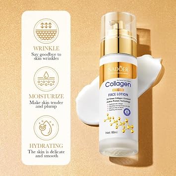 Sadoer Collagen Anti Aging Face Lotion with 10 Times More Collagen Content Active Protein Technology - 80ml