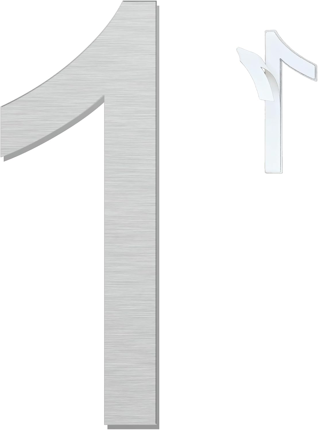 Self Adhesive House Numbers - 3 Inch Metal Stainless Steel Door Numbers Stickers for House Mailbox Apartment Hotel Courtyard - Silver(1)