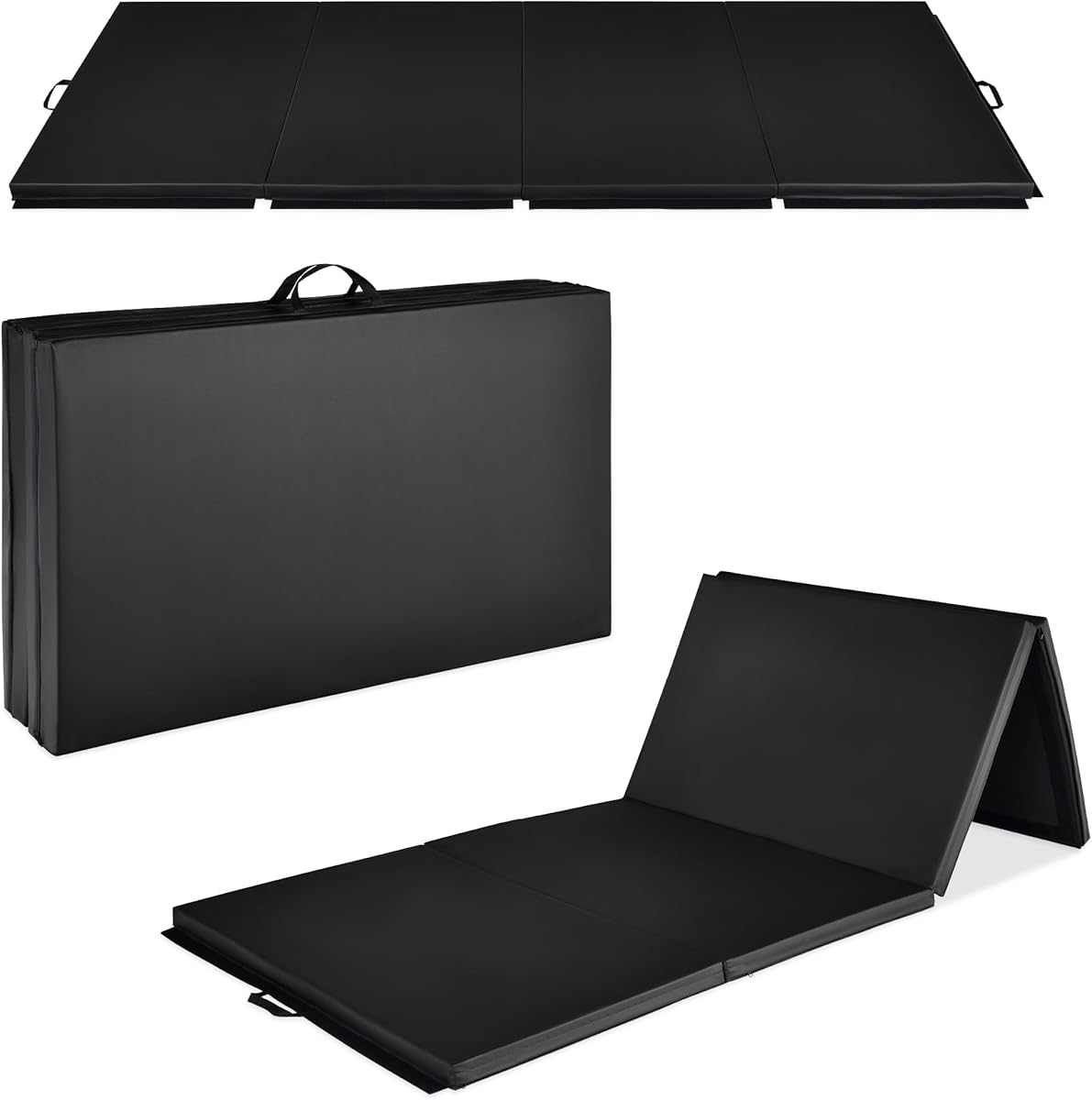 Best Choice Products 10ftx4ftx2in Folding Gym Mat 4-Panel Exercise Gymnastics Aerobics Workout Fitness Floor Mats w/Carrying Handles
