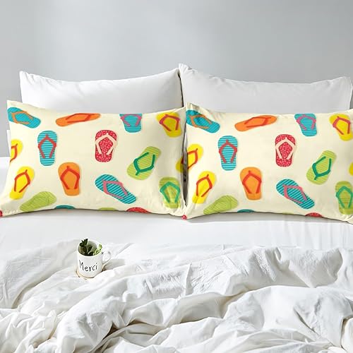 Miniatura 7 de Erosebridal Juego de sábanas coloridas para niños y niñas, juego de sábanas para vacaciones de verano, tamaño King, Hawaii, casa rural, sábana