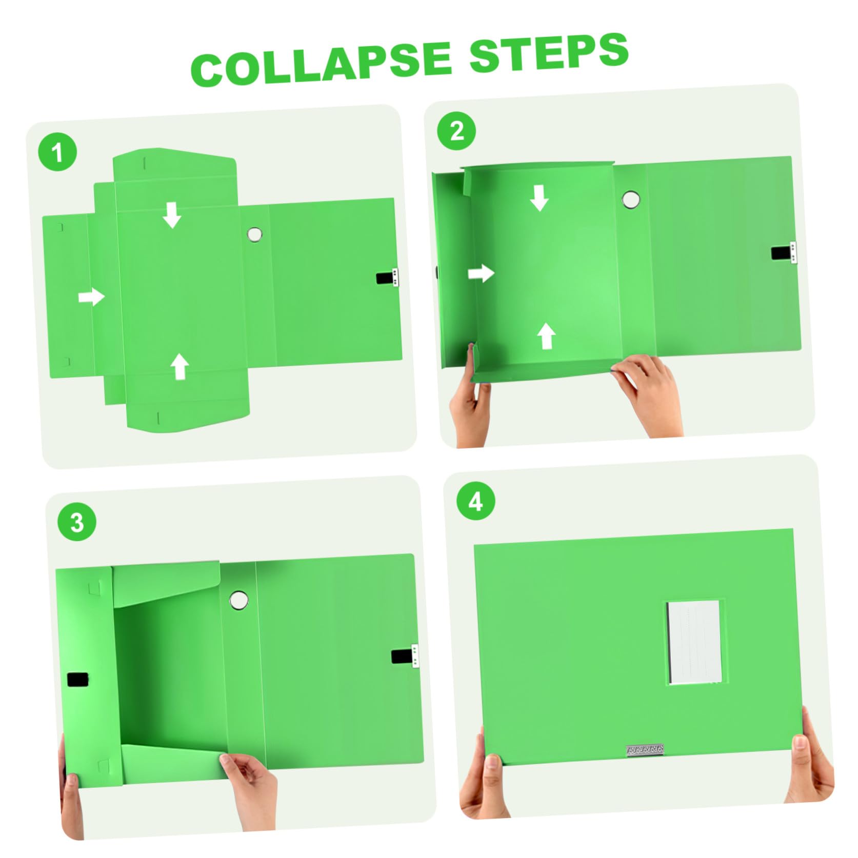 NUOBESTY Cajas de Archivos Escolares Plegables de Plástico Pp, 5 Piezas