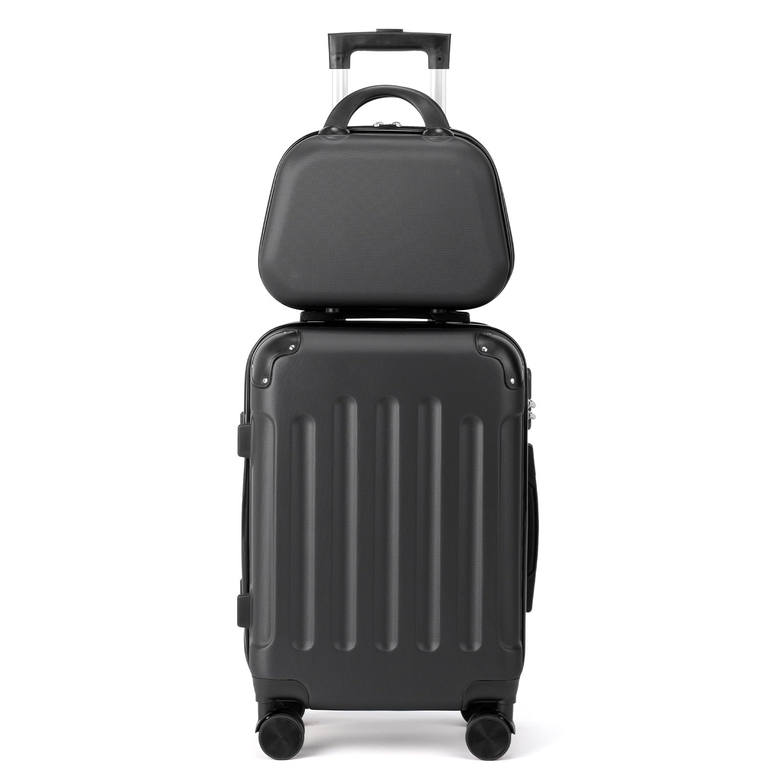 LEADZM Kofferset 3 teilig, Reisekoffer Set mit Eckenschutz, Koffer Set Hartschalen-Trolley aus ABS mit Teleskopgriff, Handgepäck