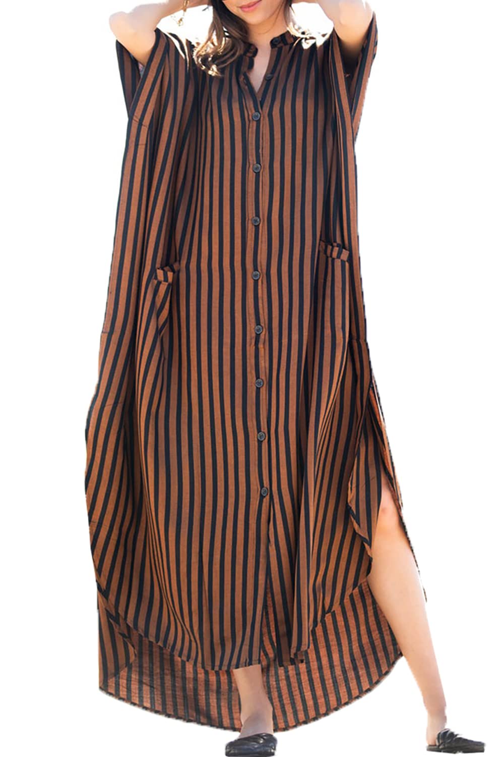 LikeJump Bohemia Vestido de Playa Cardigan Maxi Kaftan Kimono Pareos Cover Ups para Mujer