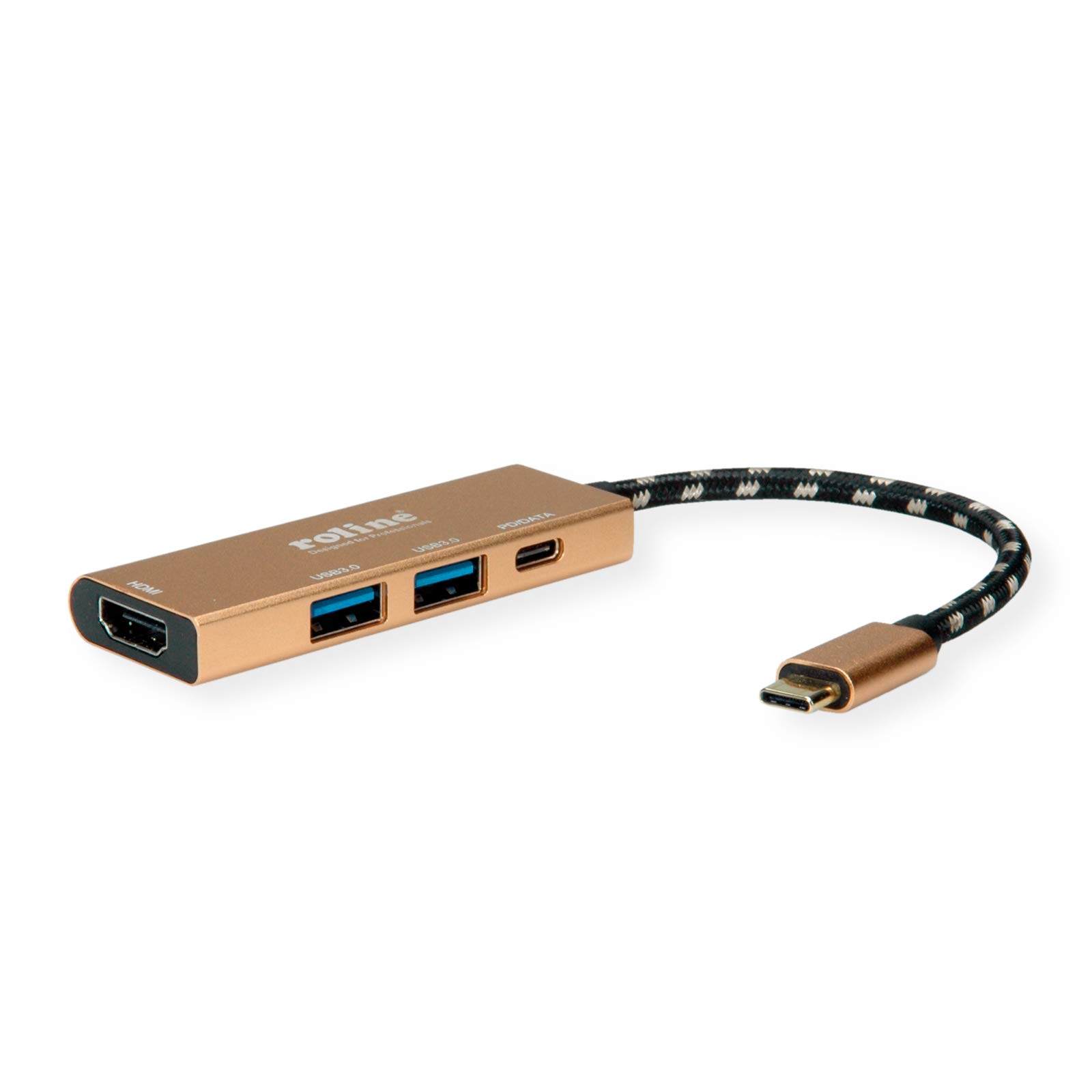 ROLINE GOLD - Docking station USB tipo C, HDMI 4K, 2 USB 3.2 Gen 1, 1 PD