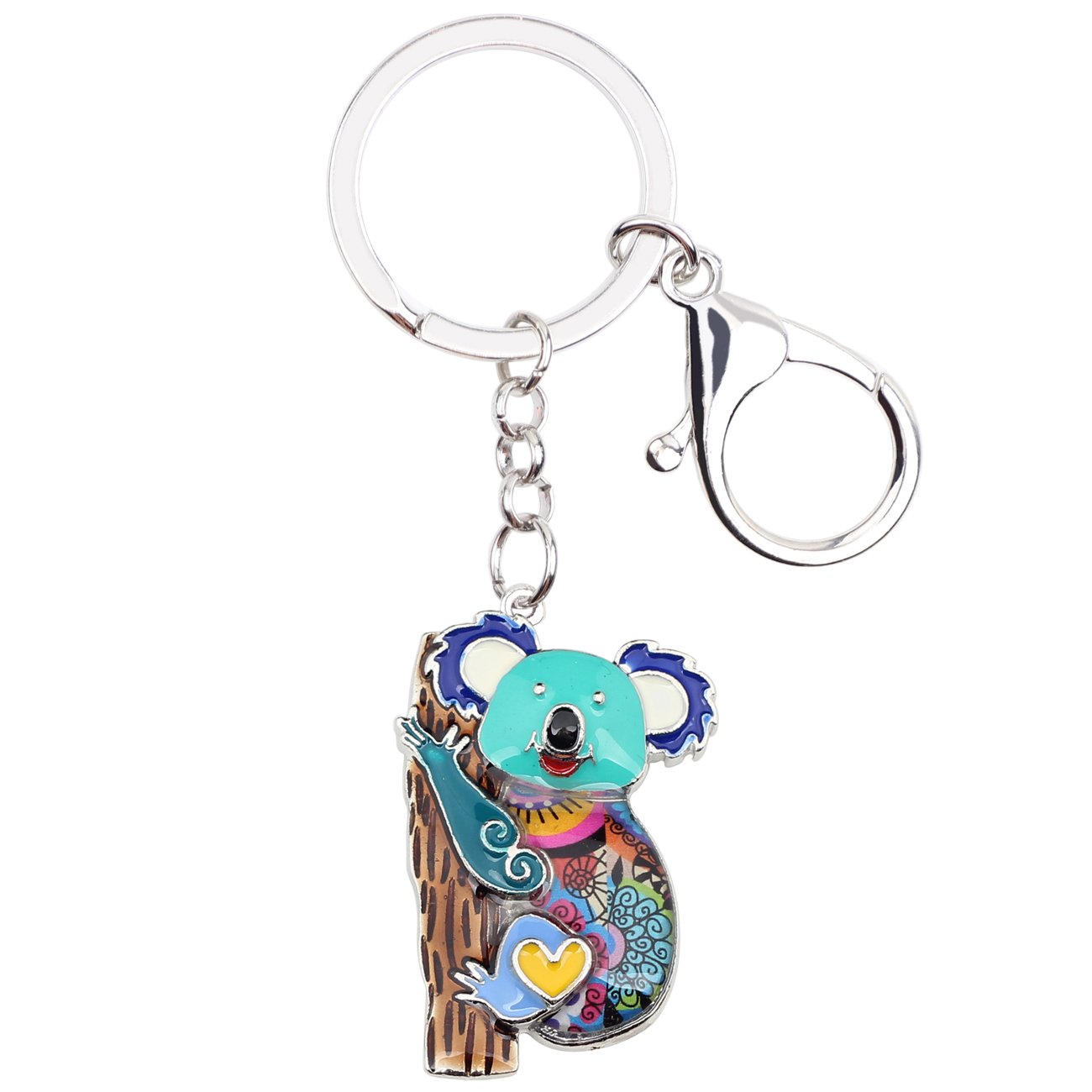 Weveni Women's Blue Enamel Alloy Australia Koala Bear Keychain Charms Jewelry For Girls Bag Car Wallet (Blue)