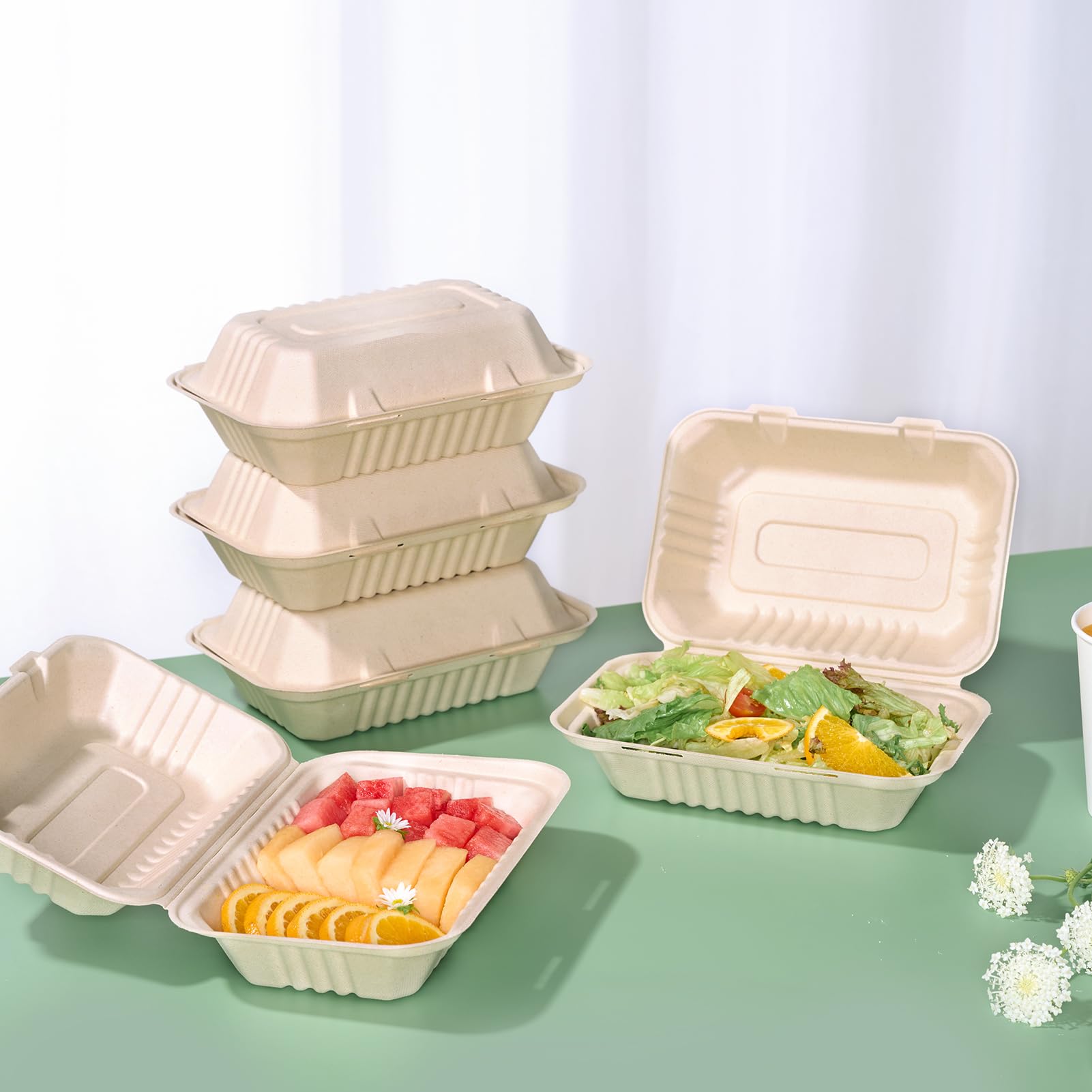 Snapklik.com : Clamshell Take Out Food Containers, 75-Pack 9 6" To Go ...