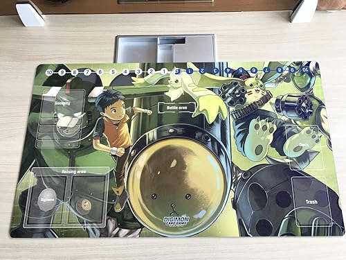 Miniatura 3 de Mlikemat Alfombrilla de juego DTCG Duel Digimon Board Terriermon Trading Card Game Mat Desk Pad + bolsa gratis (ZD002-232-SM)