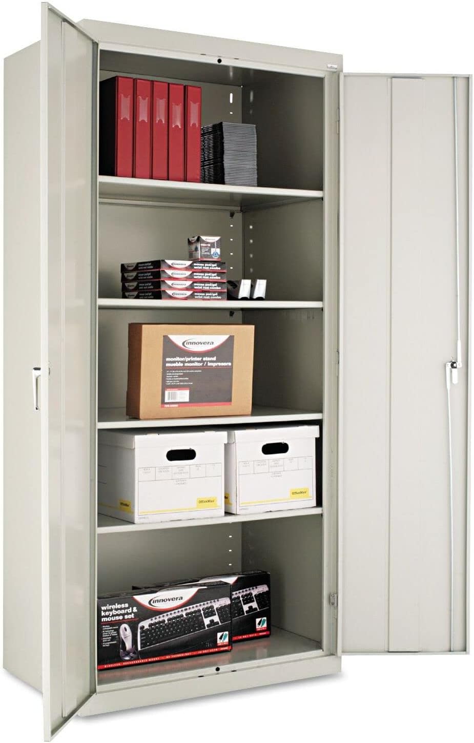Alera Assembled 78" High Heavy-Duty Welded Storage Cabinet, Four Adjustable Shelves, Light Gray, 36" x 24", (ALECM7824LG)