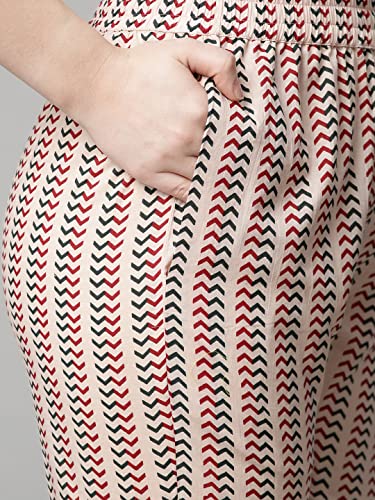 Image of ANNI DESIGNER Women's Cotton Blend Printed Straight Kurta With Pant
