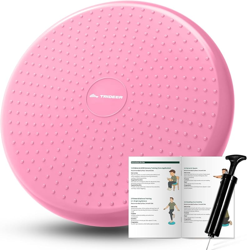 Disco de equilibrio central con cojín oscilante, asiento flexible para aula primaria, asiento oscilante para niños sensoriales, almohadilla de equilibrio con bomba de inflado