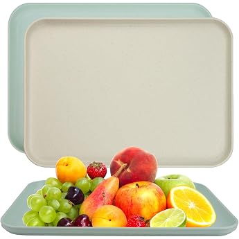 milaosk Serving Trays Plastic Tray Rectangular Small