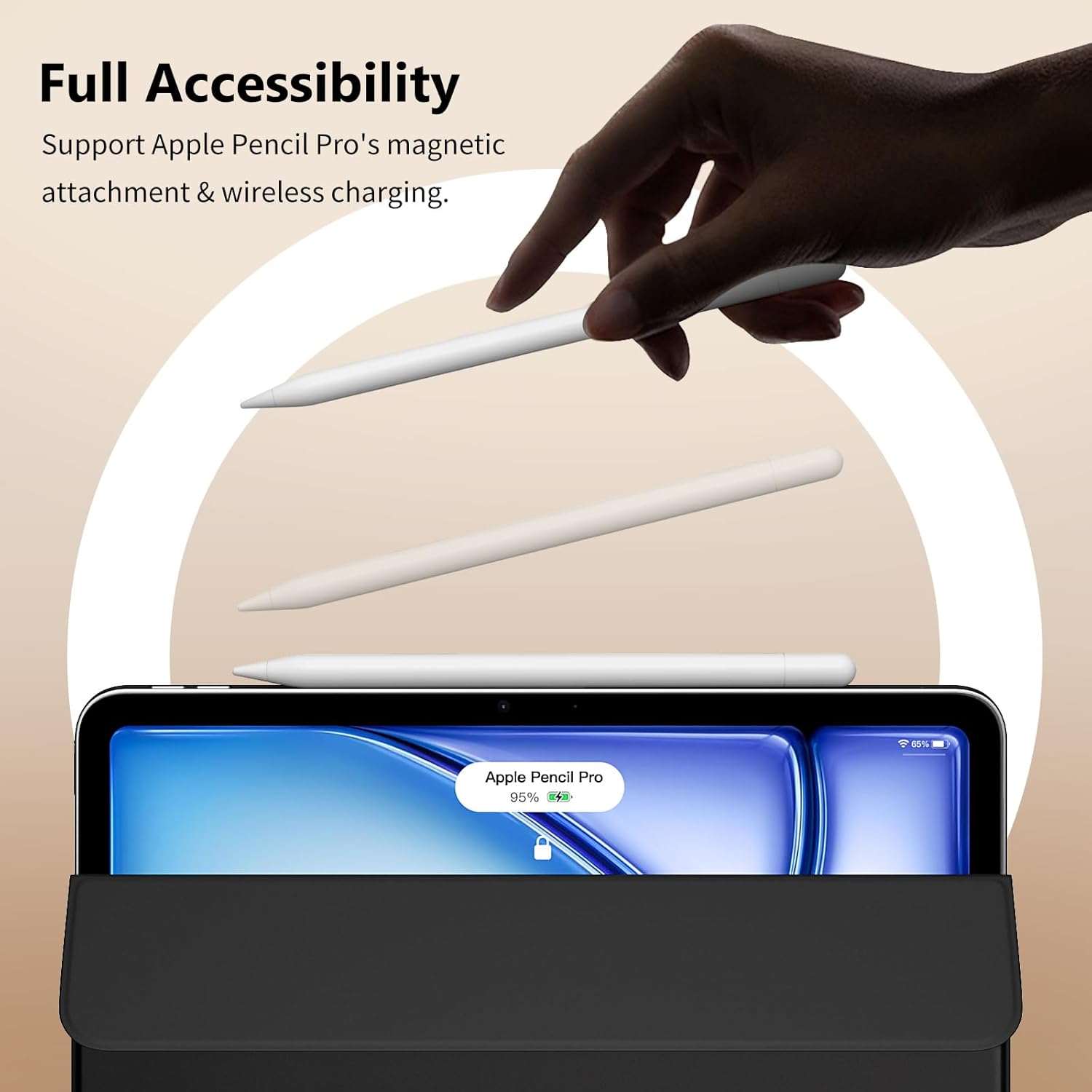 TiMOVO Magnetic Case for iPad Air 11 Inch (M3/M2-2025/2024), iPad Air 5th/4th Generation Case (2022/2020) 10.9 Inch, Smart Folio Magnetic Trifold Stand Cover, Auto Wake/Sleep - Black - Image 6