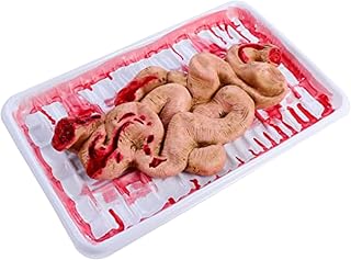 Halloween Fake Gut with Tray Realistic Bloody Scary Artificial Intestine Fake Organs for Haunted House Bar Club Prank Party