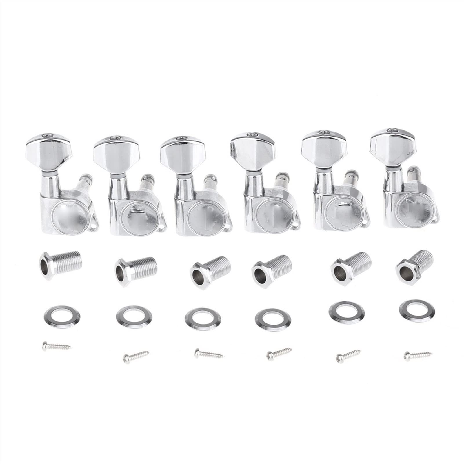 FLFL Gitarren-Mechaniken Chrom-Gitarren-Tuner-Maschinenköpfe Tuning Pegs-Tasten Set Für St/Tl. Stil E-Gitarre