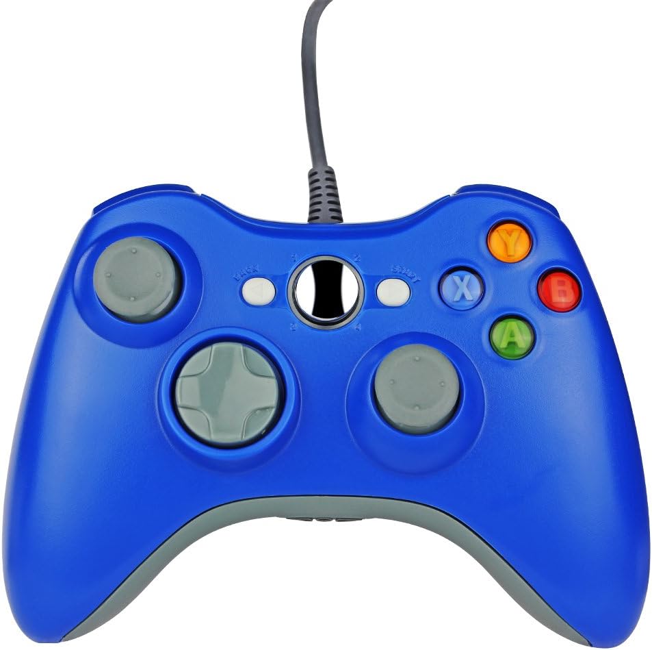 Wired Gaming Gamepad Controller Zoewal FA04 USB Gamepad for Xbox 360 Game and PC-Clear Blue (Third-party manufacturing)
