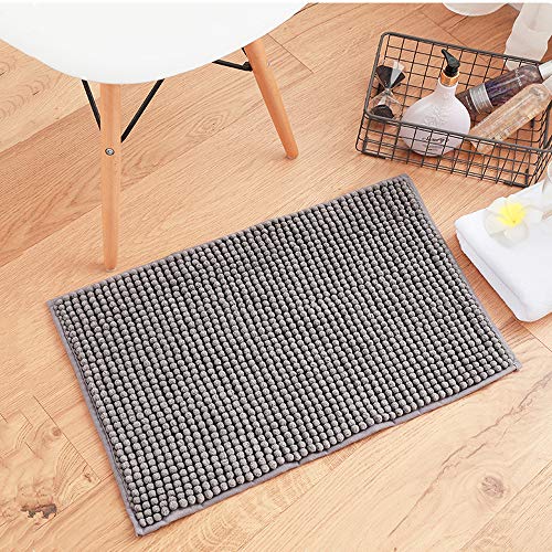 Tapis de salle de bain vintage antidérapant avec revêtement shaggy absorbant