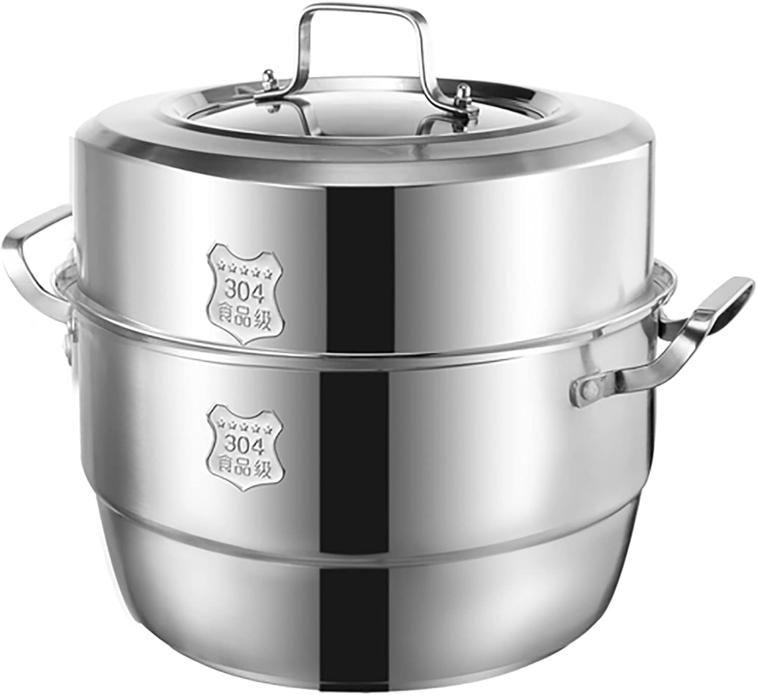 Marmite inox 304 triple couche 28 cm faitout vapeur fruits de mer