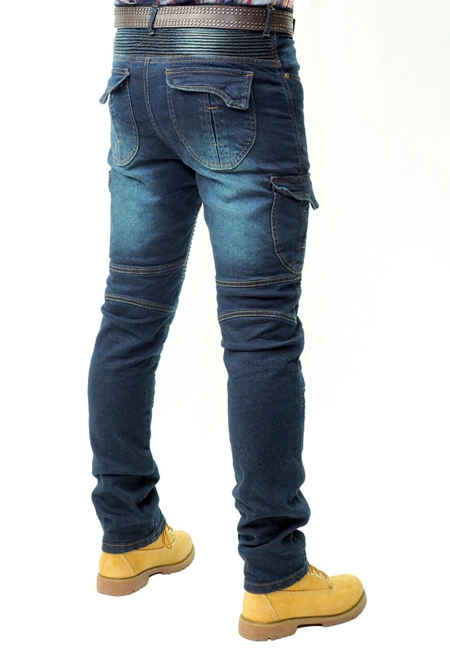 Prime Pantalones de Trabajo para Hombre Pantalones Cargo Pantalones Militares Pants BLJ-02 (BLACK-DENIM-005, 32W X 32L)