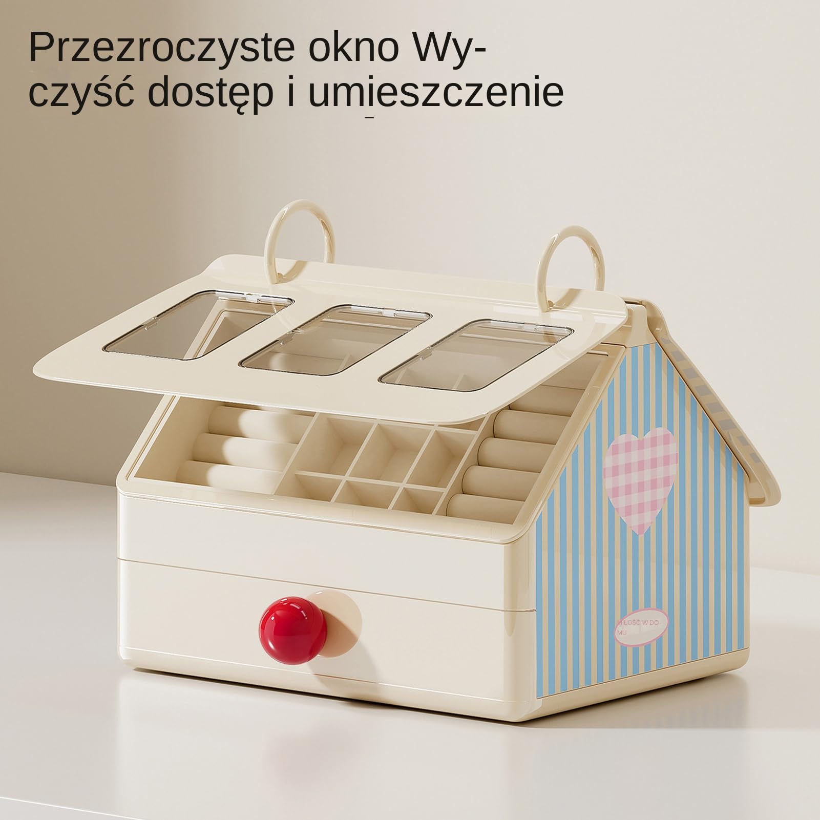 Organizer Na Biżuterię Dla Dziewczynek Uroczy Domek Wielofunkcyjny | Pudełko Na Pierścionki I Ozdoby Dla Kobiet I Dzieci Naszyjniki Łazienka Biurko Toaletka Dom