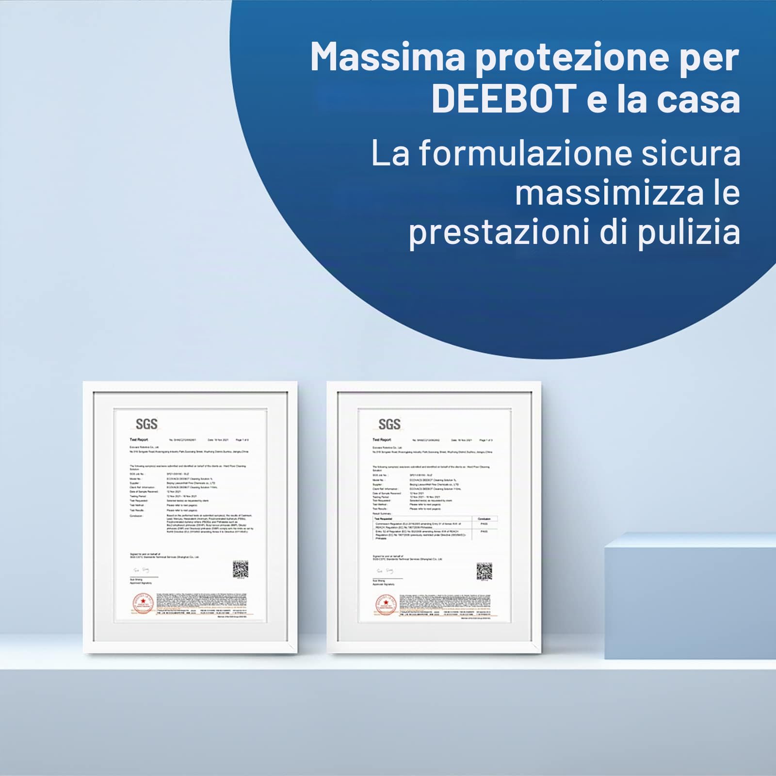 ECOVACS Soluzione detergente 1L per Robot Aspirapolvere Lavapavimenti della DEEBOT X1/X2/X5/X8/X9/X11/T10/T20/T30/T50/T80/N20/N30/MINI, accessorio originale