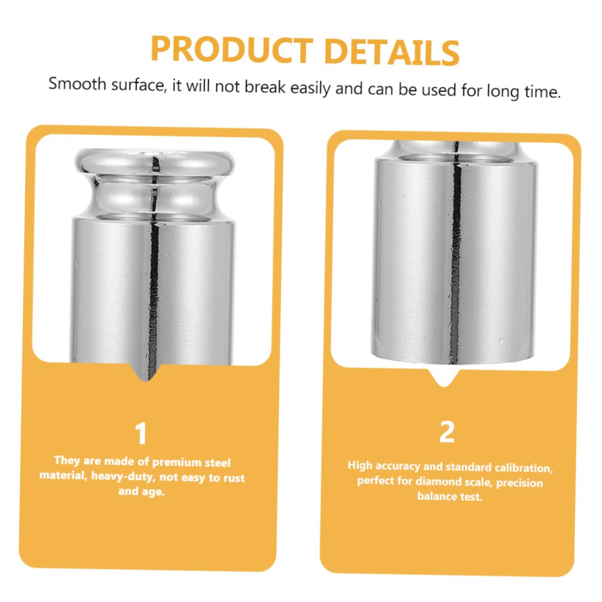 4pcs Calibration Weights Set Chrome-Plated Weights for Digital Scales Precision Calibration for Laboratory and Commercial Use Standard