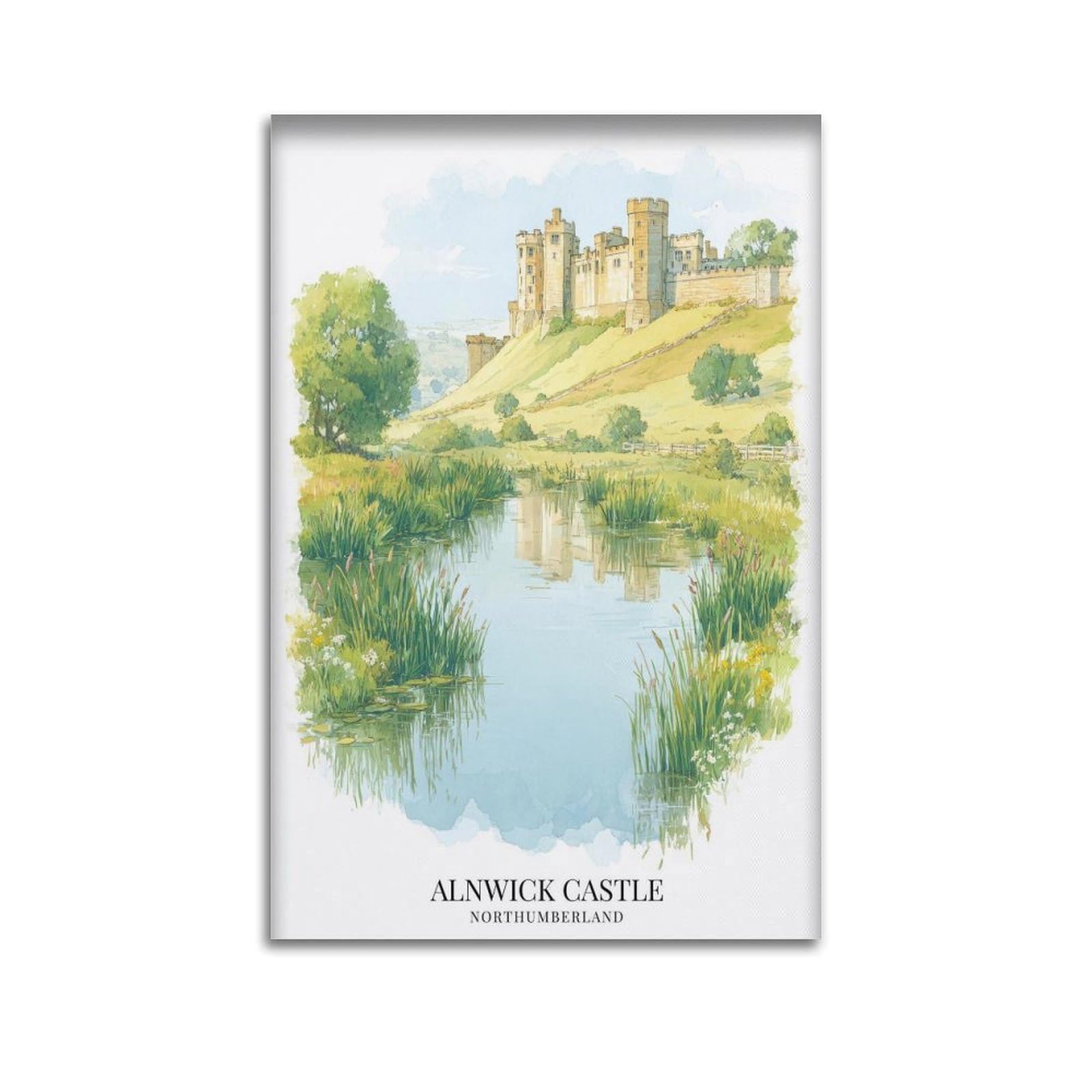 xiaoxiaoshen Alnwick Castle Northumberland Medieval Canvas Poster Wall Art Prints Room Aesthetic Murals Bedroom And Living Decorations 24x36inch(60x90cm)