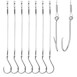 Fishing Hook Rigs 25&sol;50 Pack - Circle Hook 1&sol;0-10&sol;0 with Stainless Steel Leader&comma; Crane Swivel - Heavy Duty Saltwater Rigs for Catfish&comma; Shark&comma; Surf & Bottom Fishing
