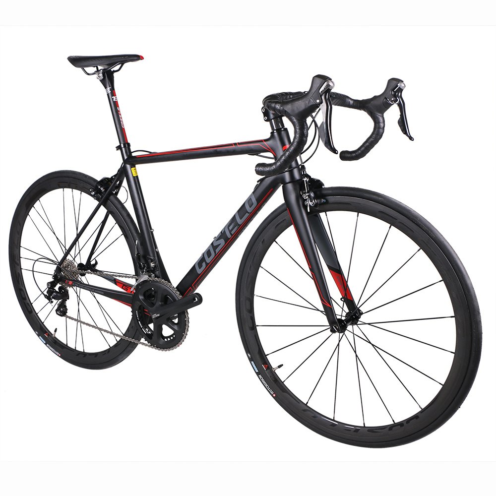 Costelo bici da corsa da uomo, in fibra di carbonio Speed Road Bends la rottura velocità del vento professionale Road bike, Silver