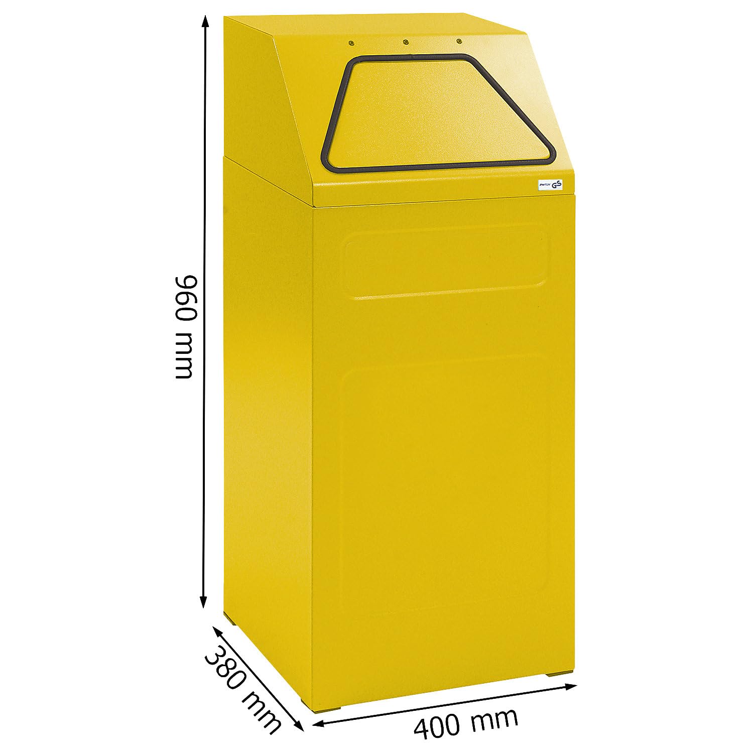 Betriebsausstatter | Wertstoffsammler | Feuerhemmend, Volumen 65 l, BxHxT 400 x 960 x 380 mm, gelb RAL 1003